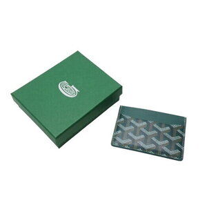 GOYARD Saint Sulpice Card Wallet herringbone calfskin green